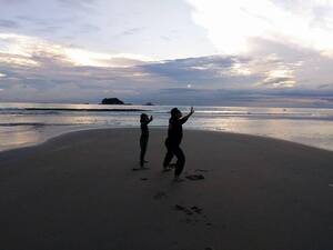 Cherating Early Morning Breathing Exercise in Cherating Beach Pahang